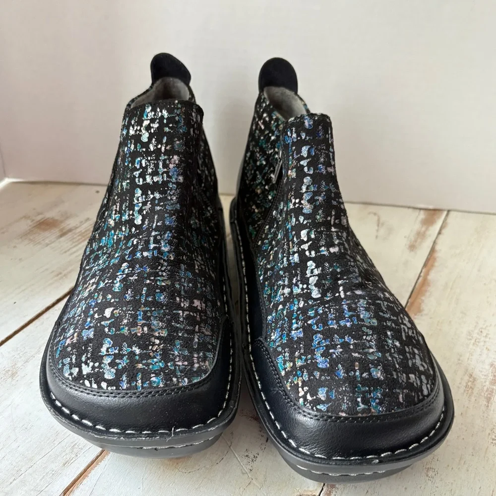 Alegria tweed Nell slip-on ankle boot leather comfort shoe PG Lite sz 41 EUC - Picture 4 of 13